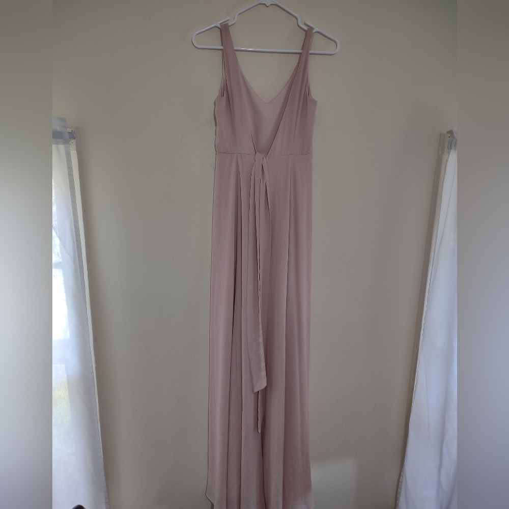 Show Me Your Mumu Jenn Maxi Dress XS Natural Mauve Chiffon Bridesmaid Homecoming - Picture 6 of 6